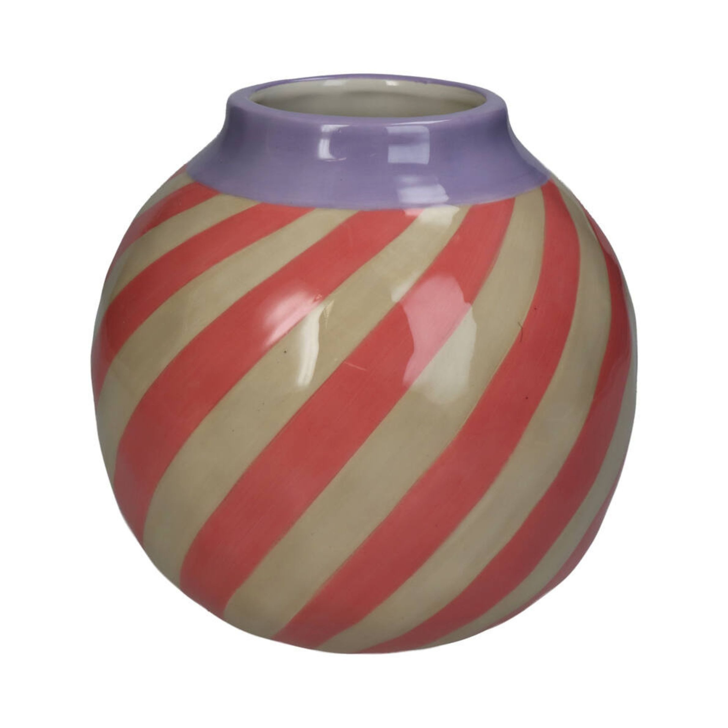 Kersten BV Dekovase Vase STRIPES rosa, Ø16cm