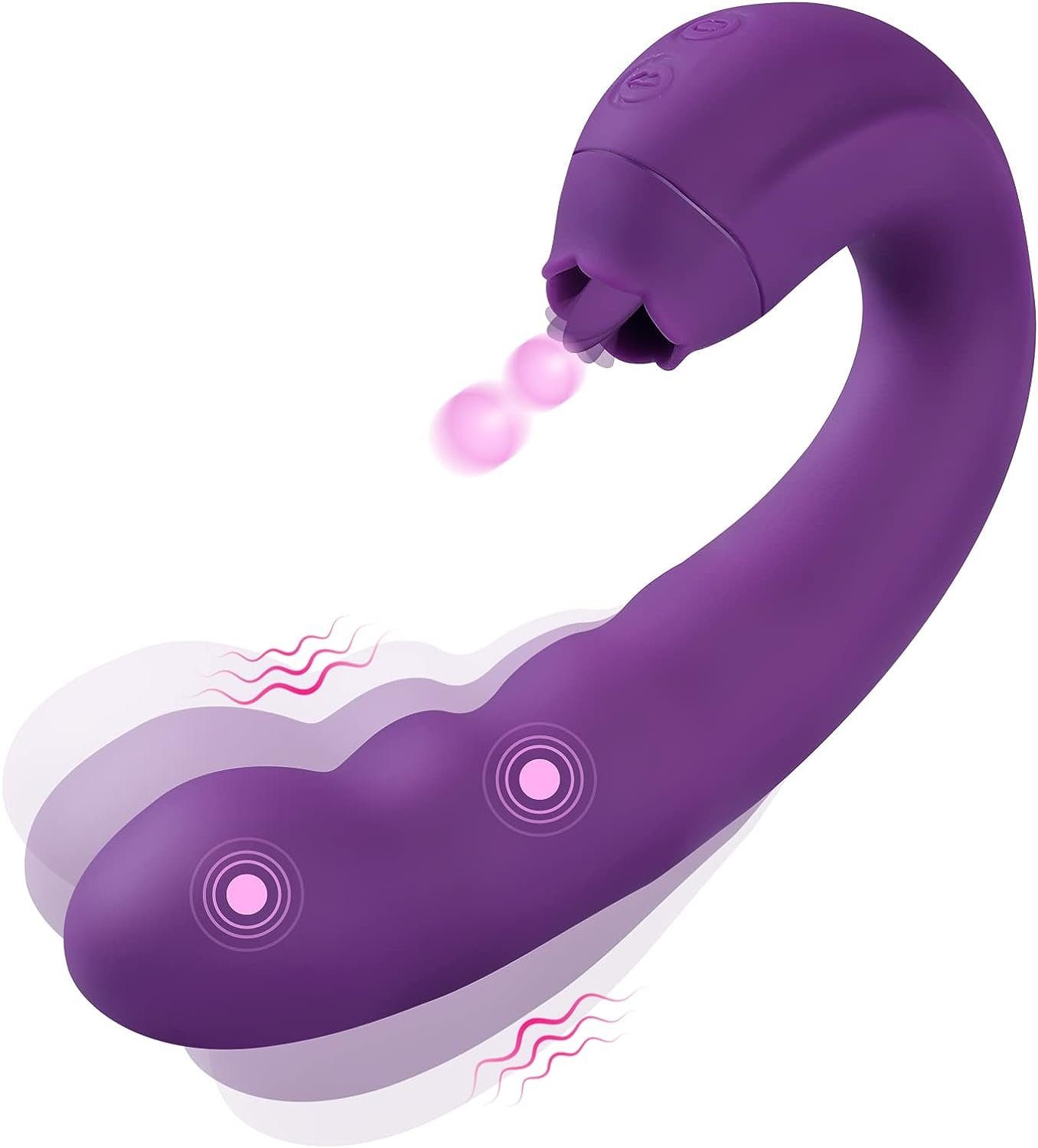 autolock Klitoris-Stimulator Vibrator für Sie Klitoris G-Punkt,3in1 Vibration für frauen, mit 10 Stoßfunktion 10 Rotation 3 Zungenlecken