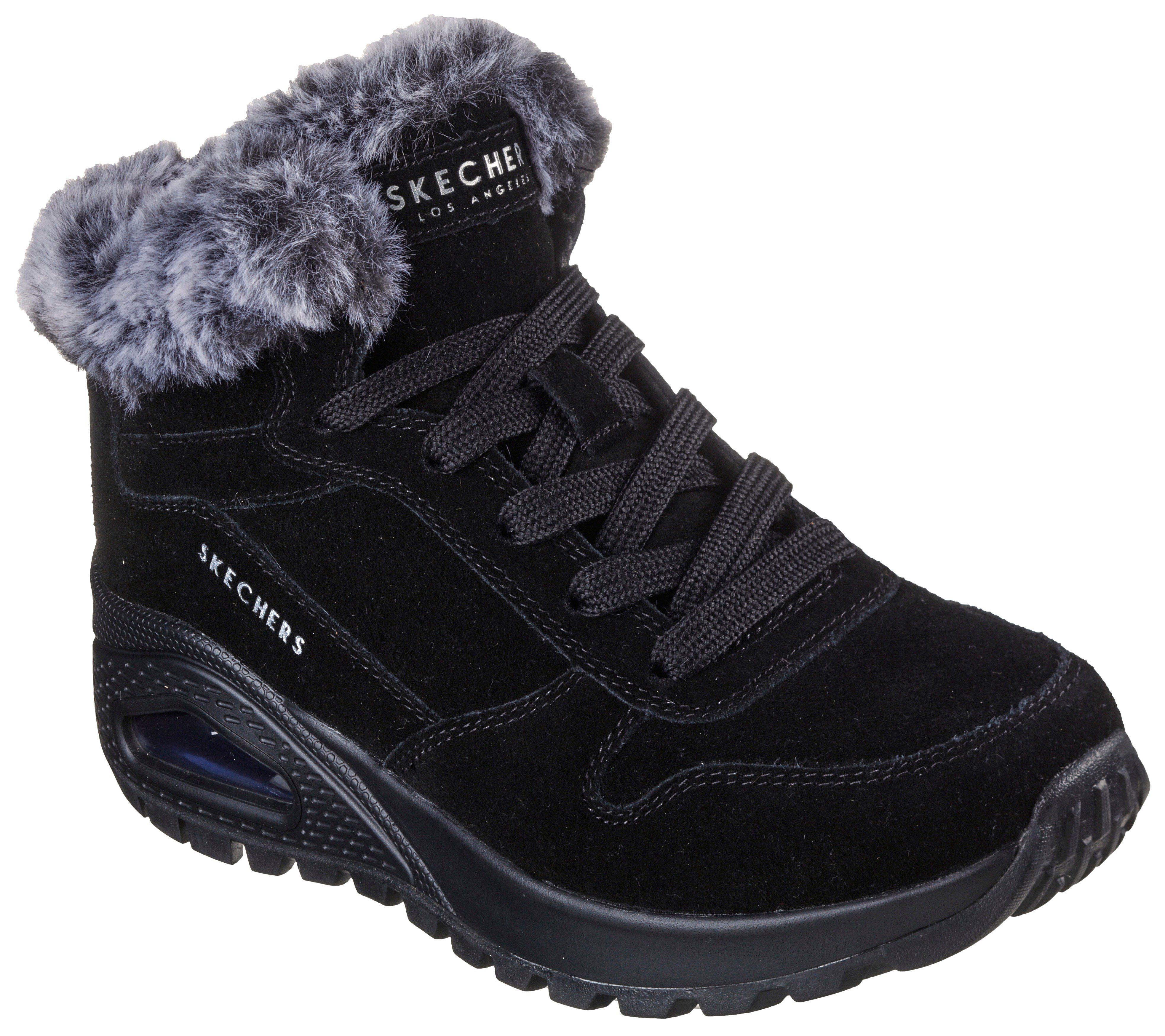 Winterboots Water Skechers Repellent-Ausstattung UNO schwarz mit RUGGED-WINTRINESS