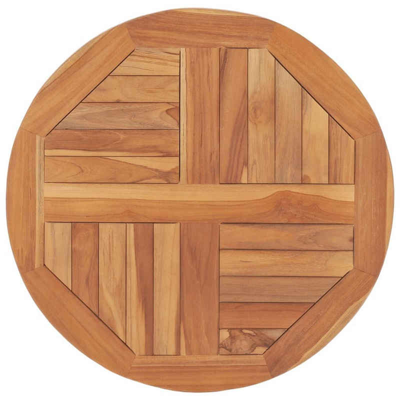 furnicato Tischplatte Massivholz Teak Rund 2,5 cm 60 cm