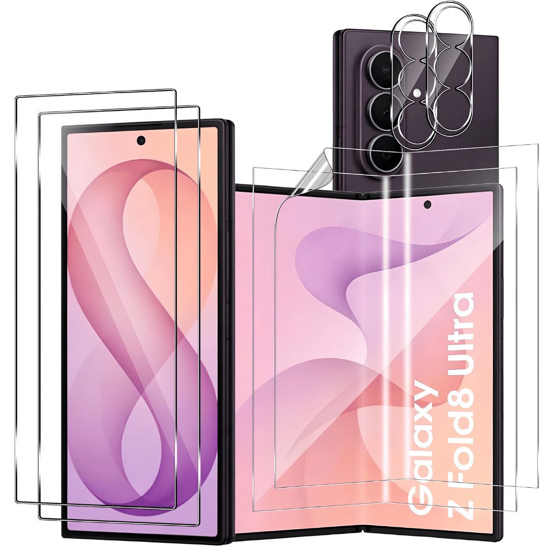 SmartUP Displayschutzglas 6X Schutzglas für Samusng Galaxy Z Fold 8 Ultra Display Panzerfolie 9H für Samsung Galaxy Z Fold 8 Ultra, 6 Stück, Rundumschutz, passgenaue Verarbeitung