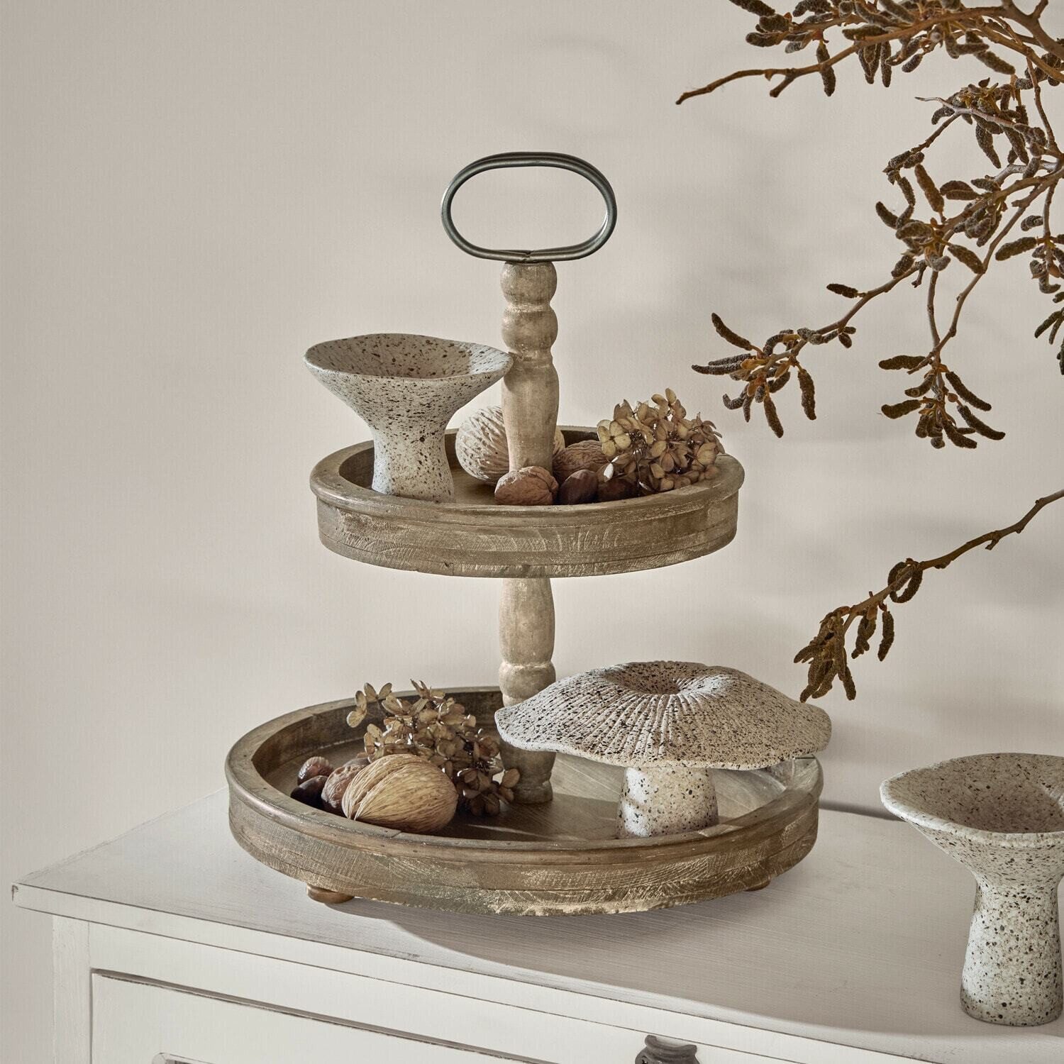 Mirabeau Etagere Etagere Amboise braun, Tannenholz (cunninghamia lanceolata), Griff: Eisen