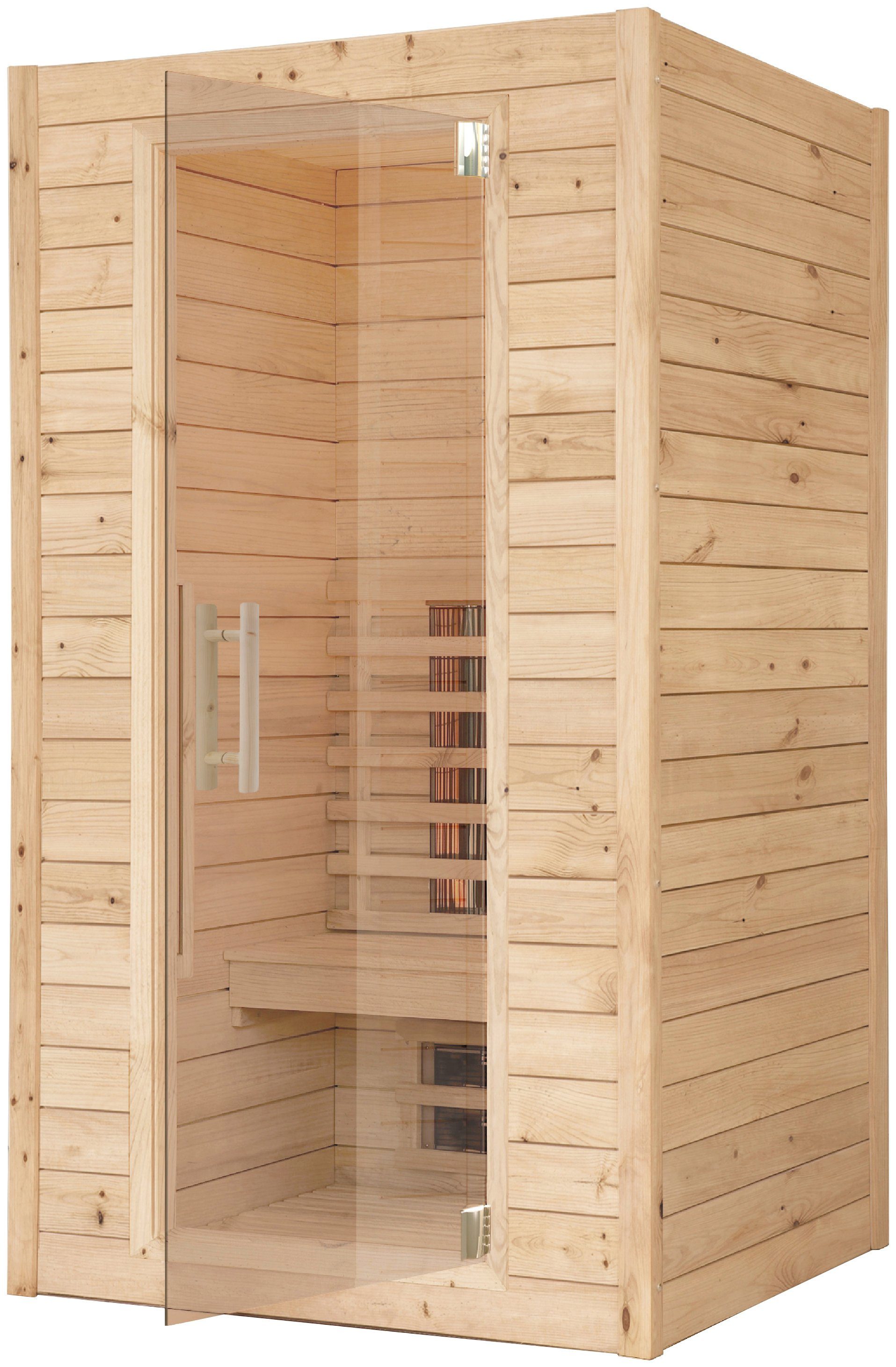 RORO Sauna & Spa Infrarotkabine ABN L100, BxTxH: 113 x 102 x 190 cm, 45 mm, Fronteinstieg, inkl Fußboden und Steuergerät