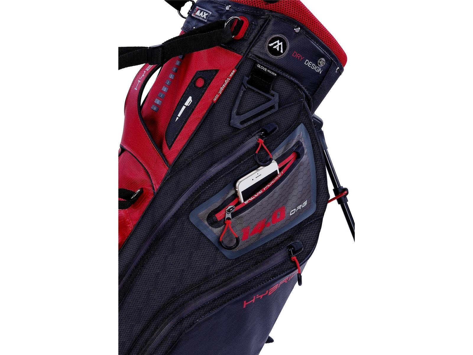 BIG MAX Golfreisetasche Big Max Standbag, Golf Dri I 14-fach Divider Wasserabweisend Hybrid Ständerbag Lite 2 Rot/Schwarz