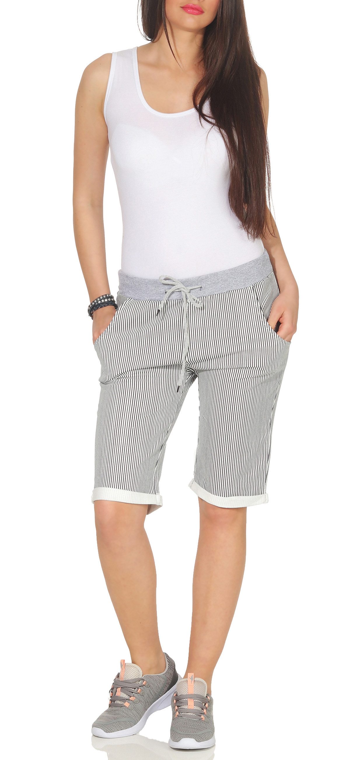 CLEO STYLE Sweatbermudas Bermuda Damen 30 günstig online kaufen