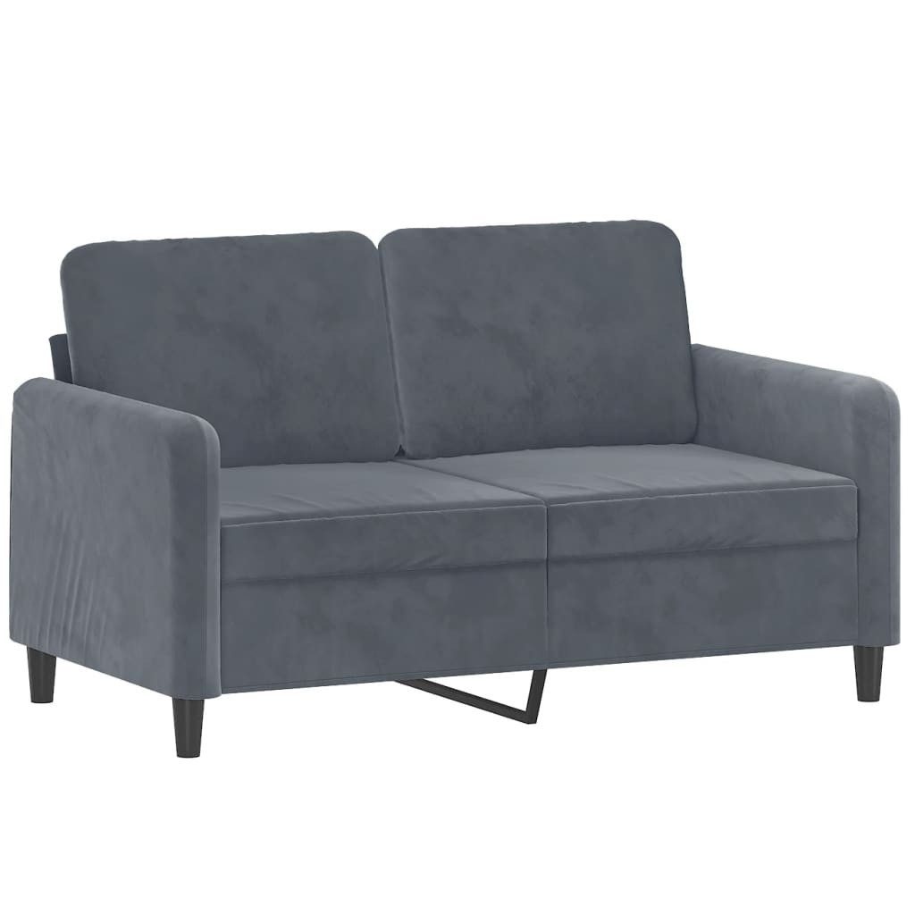 vidaXL Sofa 3-tlg. Sofagarnitur Dunkelgrau Samt, 1 Teile