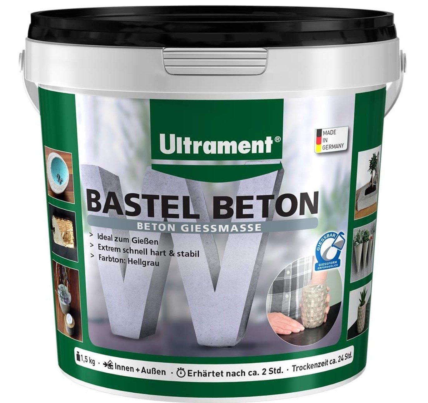 Ultrament Конкретный ULTRAMENT Bastel Конкретный zum Gießen, wasserdicht, hellgrau, 1,5 Kg