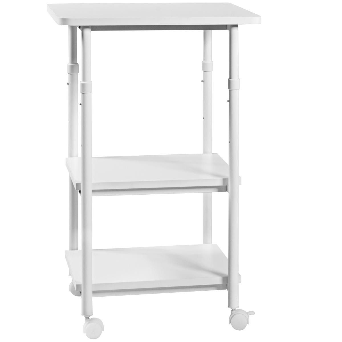 KOMFOTTEU Druckertisch Rollwagen, mit Räder, mit 3 Ablagen, aus Metall
