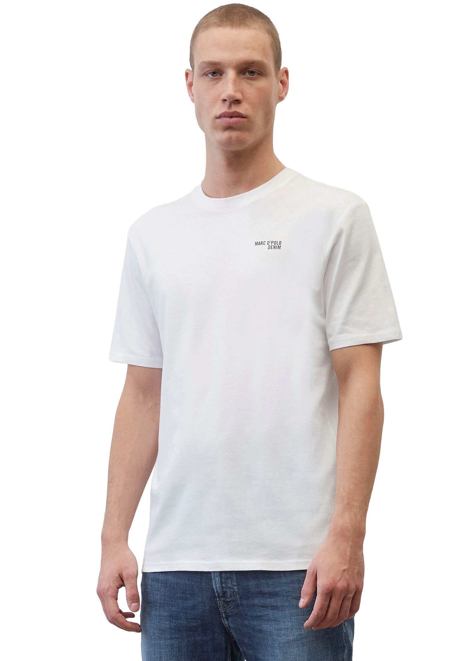 Marc O'Polo DENIM T-Shirt Logo-Print (2er-Pack) mit kleinem vorne