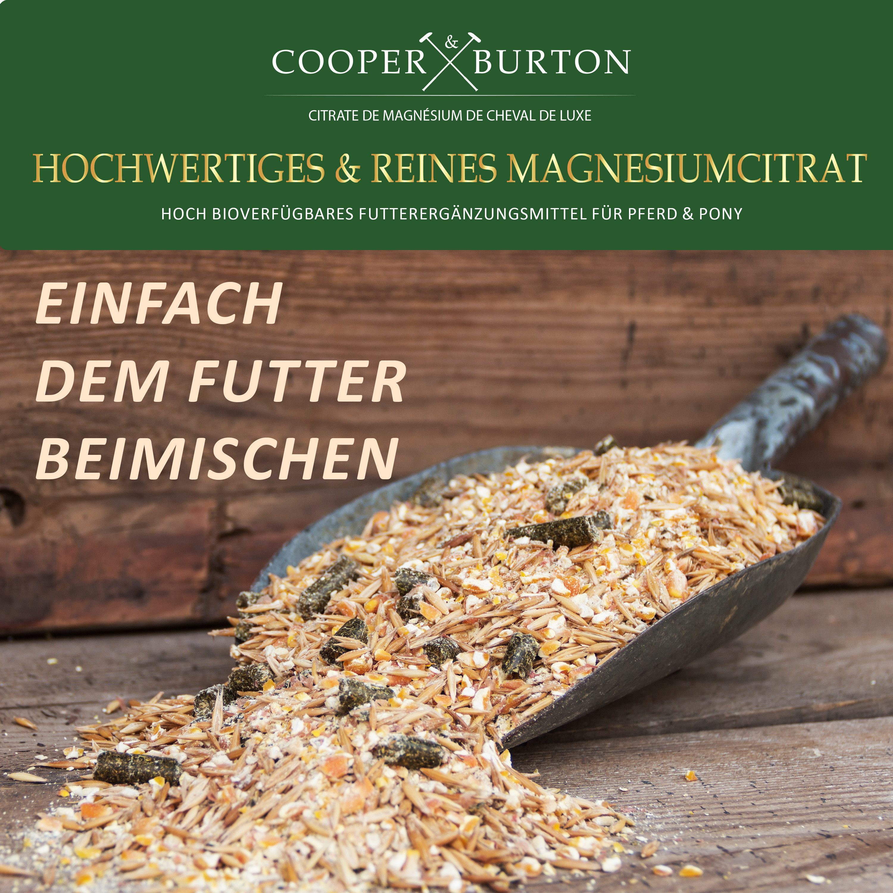 Cooper&Burton Magnesiumcitrat für Pferd & Pony hochdosiert, 1 Kg Pulver, für: Pferd