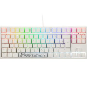 Ducky ONE 2 TKL PBT MX-Silent-Red Gaming-Tastatur (RGB-LED, leise, mechanisch, USB, deutsches Layout QWERTZ, weiß)