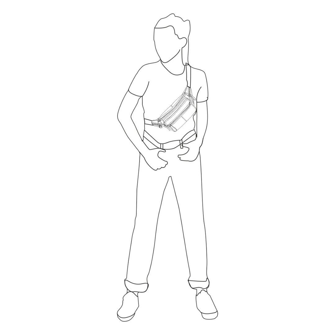 LOZANO Italy Bauchtasche LZ-9901 (Packung, 1-tlg., Bauchtasche), Robust, Wasserresistent