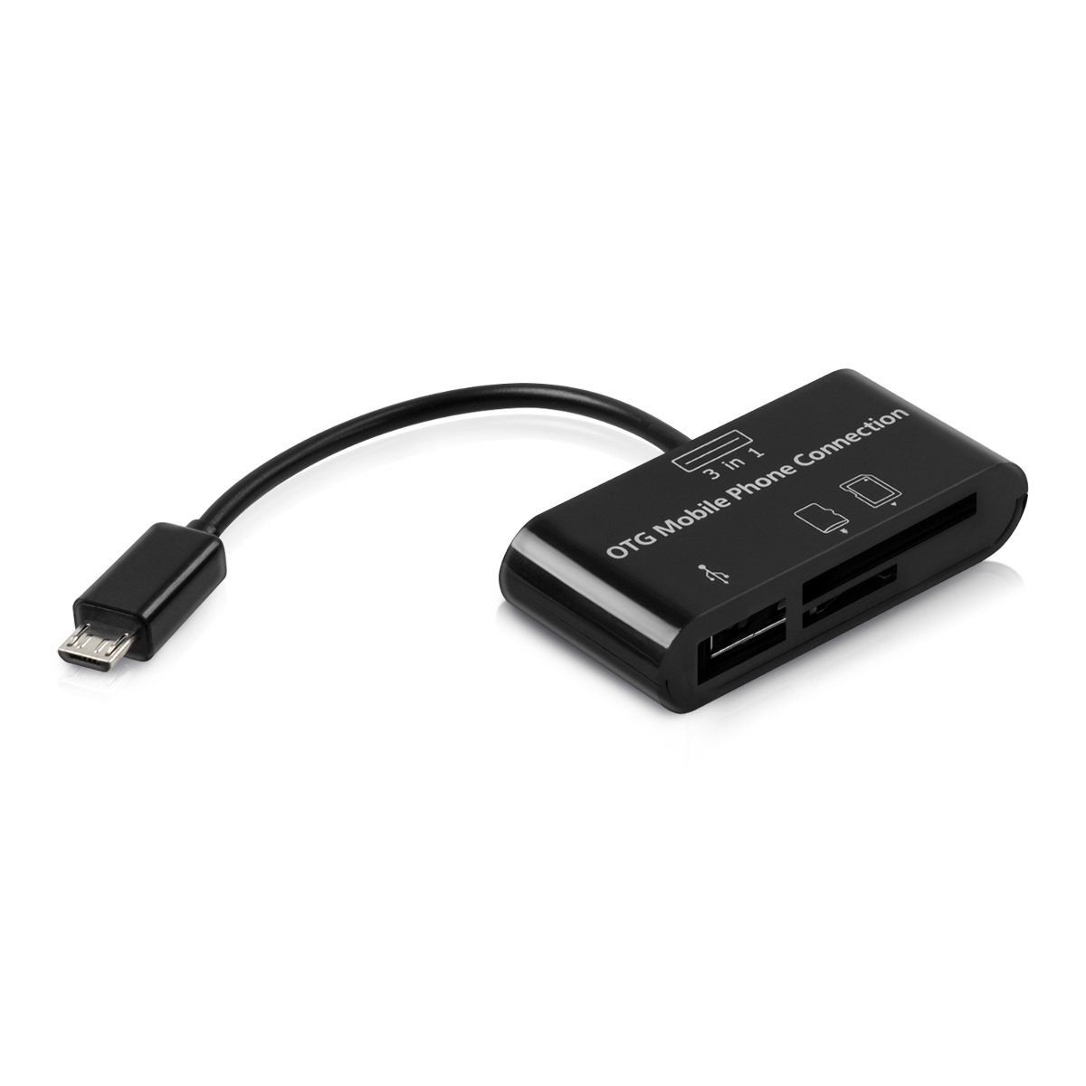 kwmobile Fleecejacke 3in1 Micro-USB OTG Adapter Cardreader SD Micro SD  Karte USB A Anschluss - für Smartphone Tablet, Hinweis: Gerät muss muss die  OTG Funktionalität unterstützen