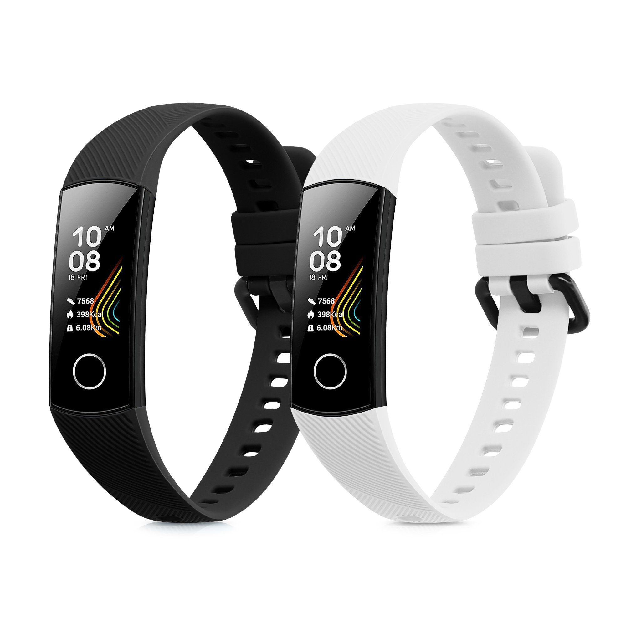kwmobile 2x Uhrenarmband für HONOR Band 5 / Band 4 Armband Smartwatch, 2-tlg., Fitnesstracker Band Set aus TPU Silikon - Ersatzarmband Smartwatch