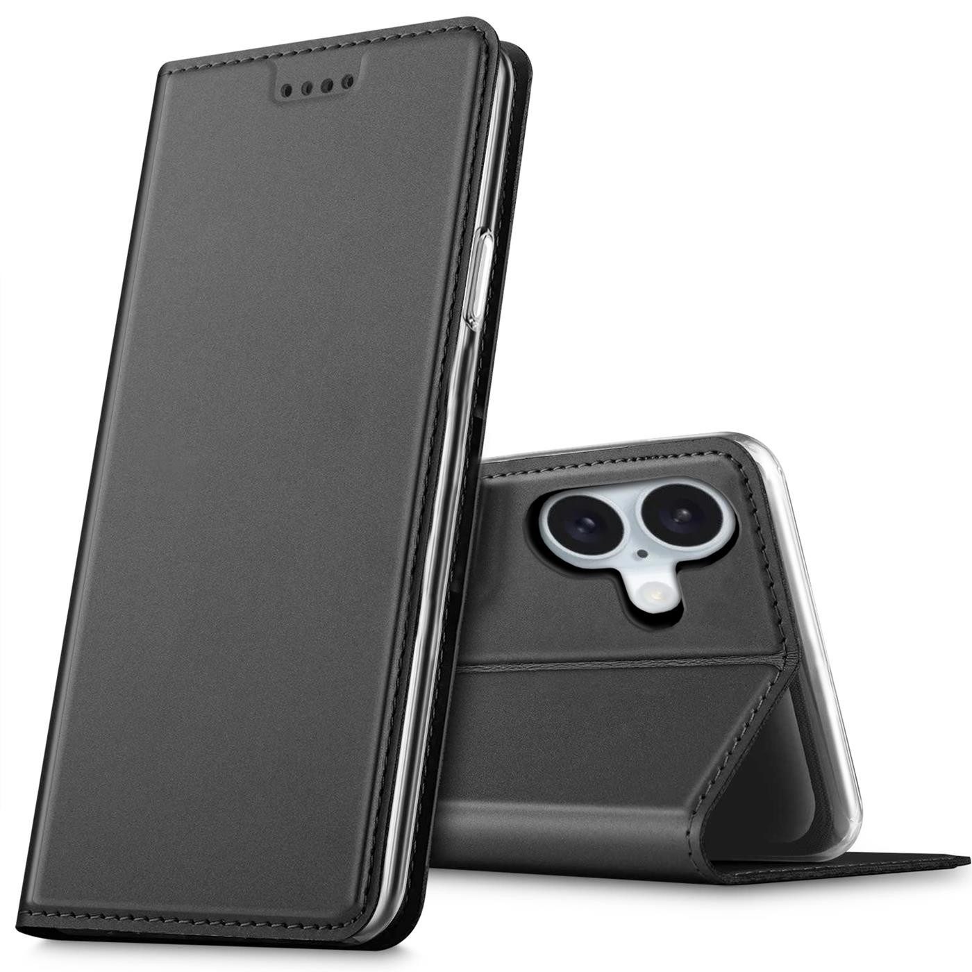 CoolGadget Handyhülle Magnet Case Handy Tasche für Apple iPhone 16 6,1 Zoll, Hülle Klapphülle Ultra Slim Flip Cover für iPhone 16 Schutzhülle