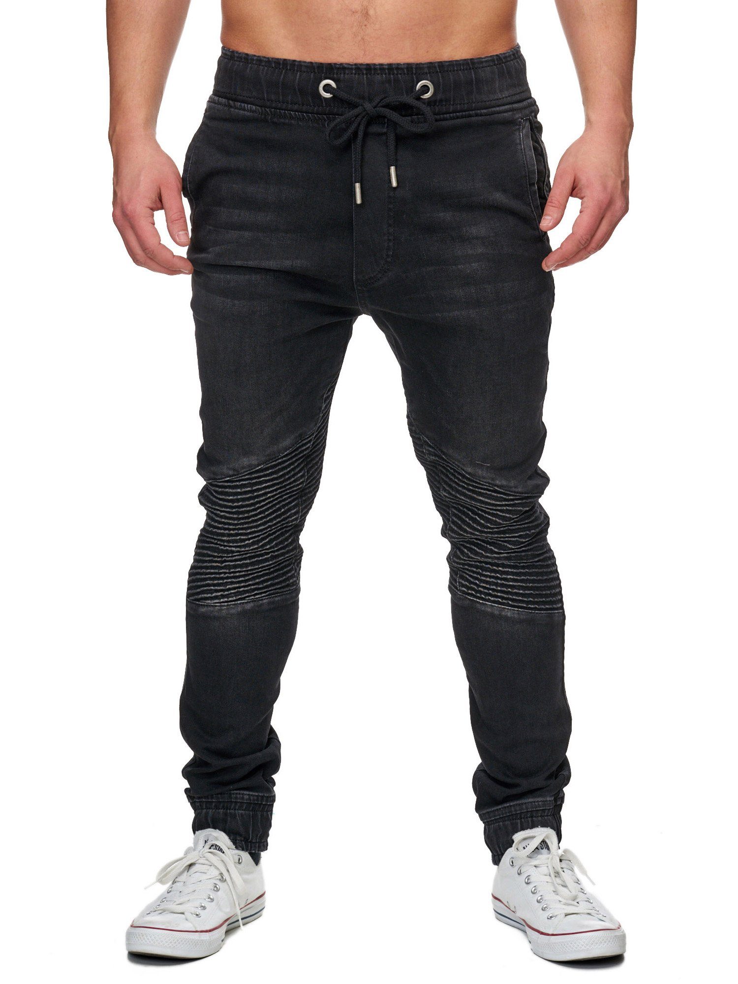 Tazzio Straight-Jeans 16505 Sweat Hose im Biker-Look & Jogger-Stil