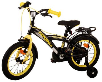 TPFSports Kinderfahrrad Volare Thombike 14 Zoll mit 2x Handbremse, 1 Gang, (Jungsfahrrad - Jungen Kinderrad - ohne Schaltung - Sicherheitsgriffe), Jungs Fahrrad - Kinder Fahrrad 14 Zoll mit Stützräder - Gelb