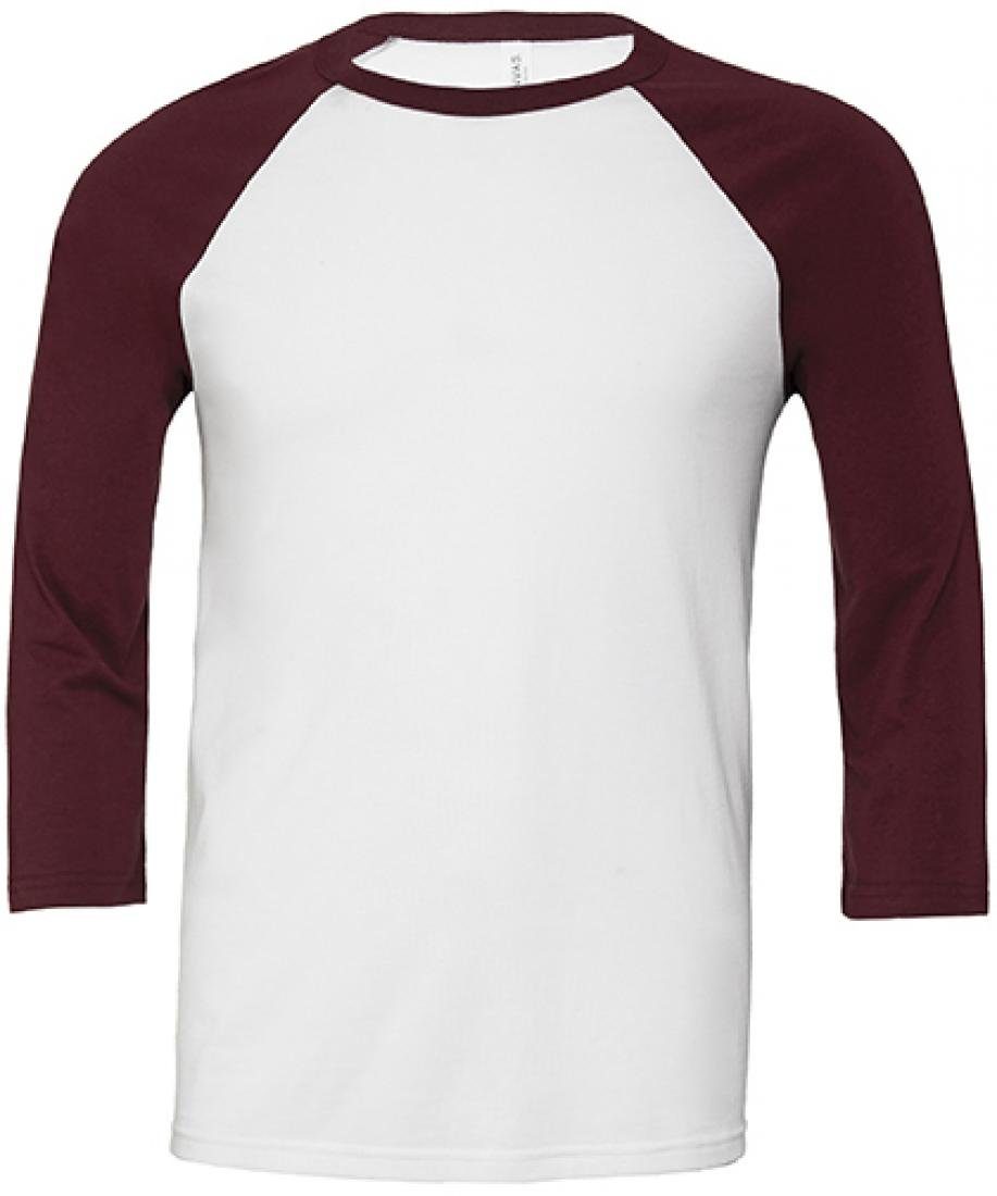 Bella + Canvas Langarmshirt Herren 3 / 4 Sleeve Baseball T-Shirt