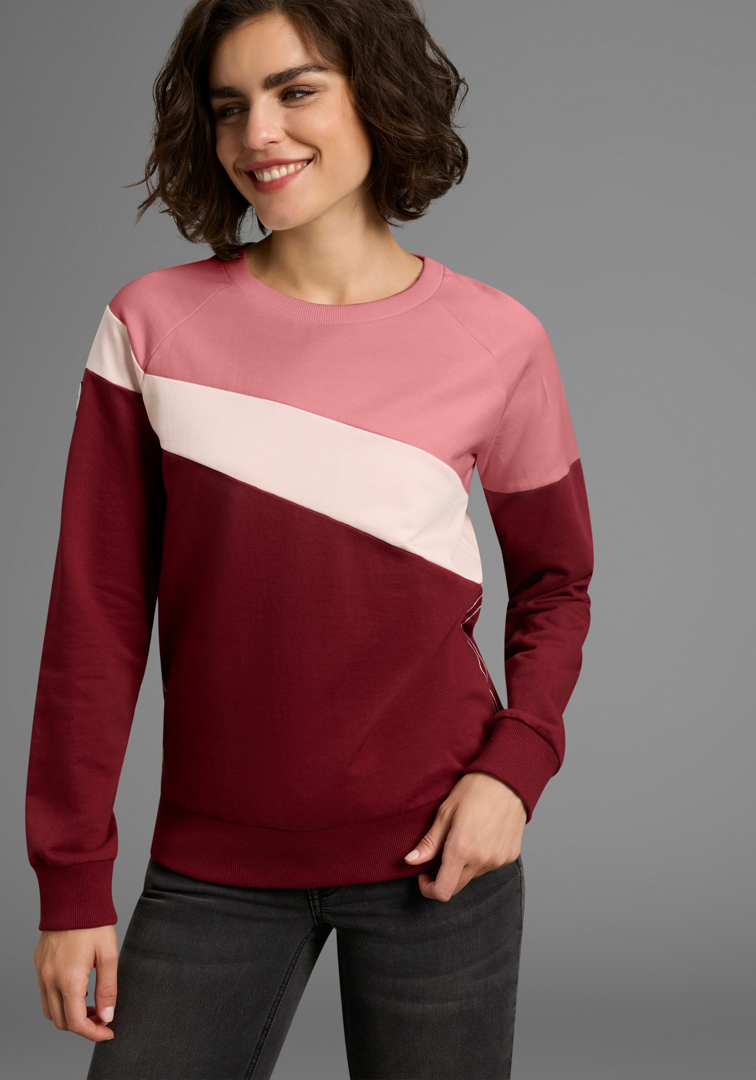 KangaROOS Sweatshirt im Colorblock Design mit süßen Details günstig online kaufen