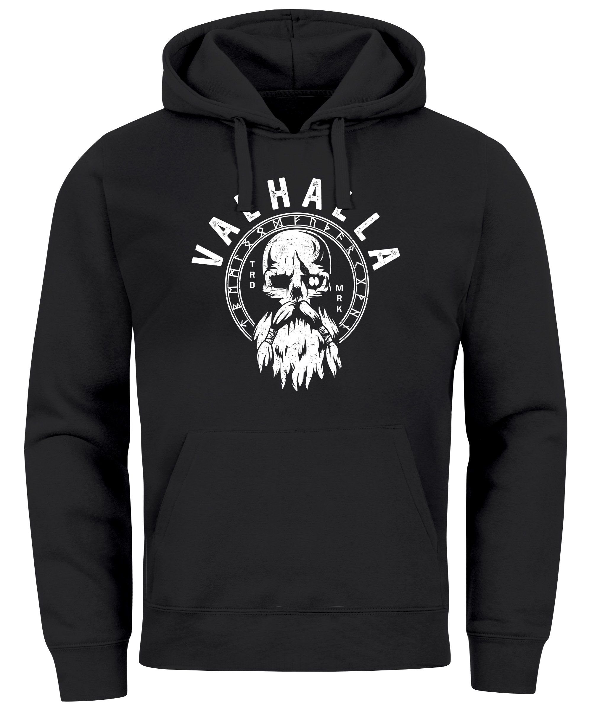 Neverless Hoodie Hoodie Herren Aufdruck Valhalla günstig online kaufen