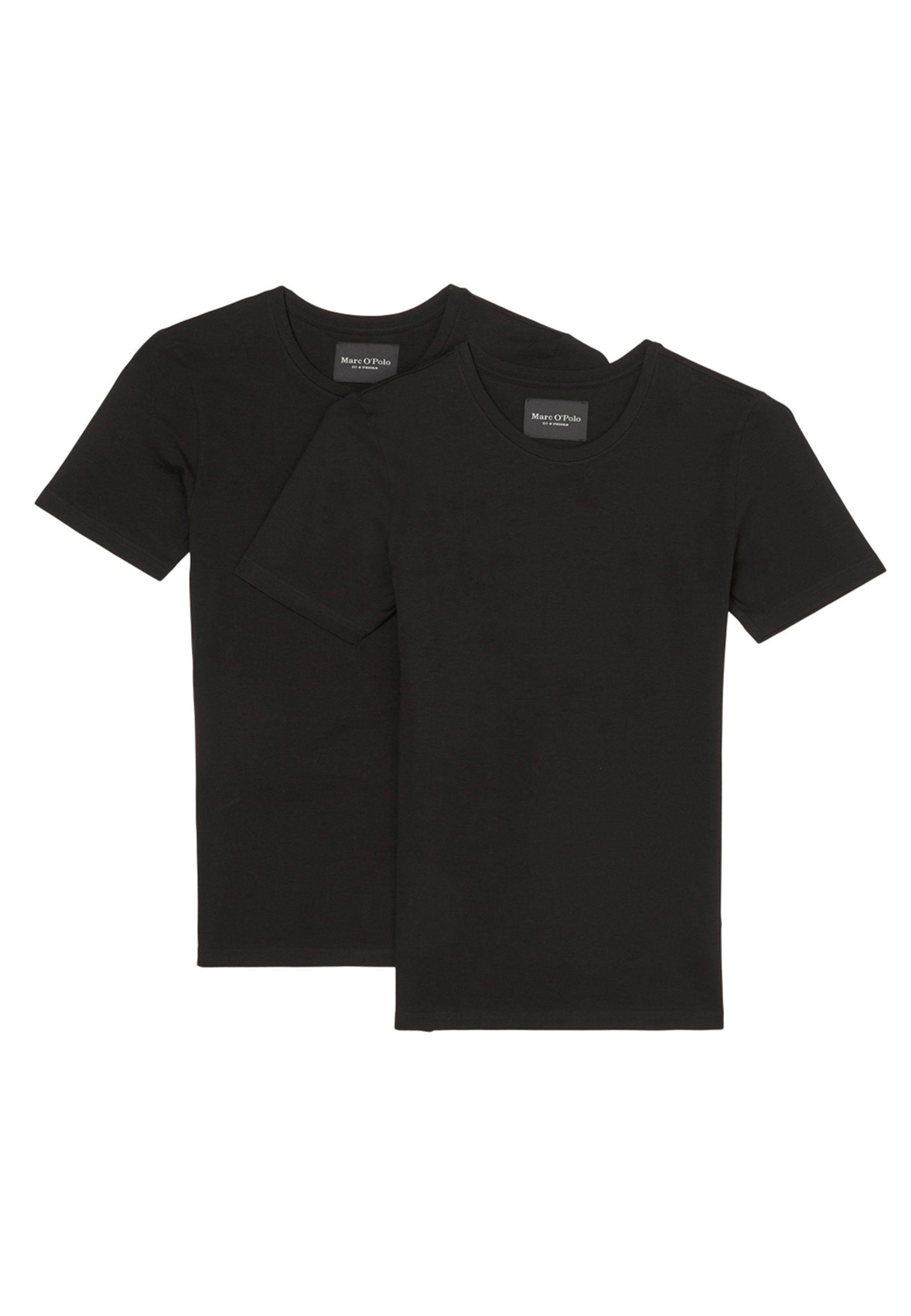Marc O'Polo Unterhemd - Baumwolle 2er Langarm / Unterhemd Essentials 2-St) Shirt (Spar-Set, Cotton Organic - Pack Schwarz