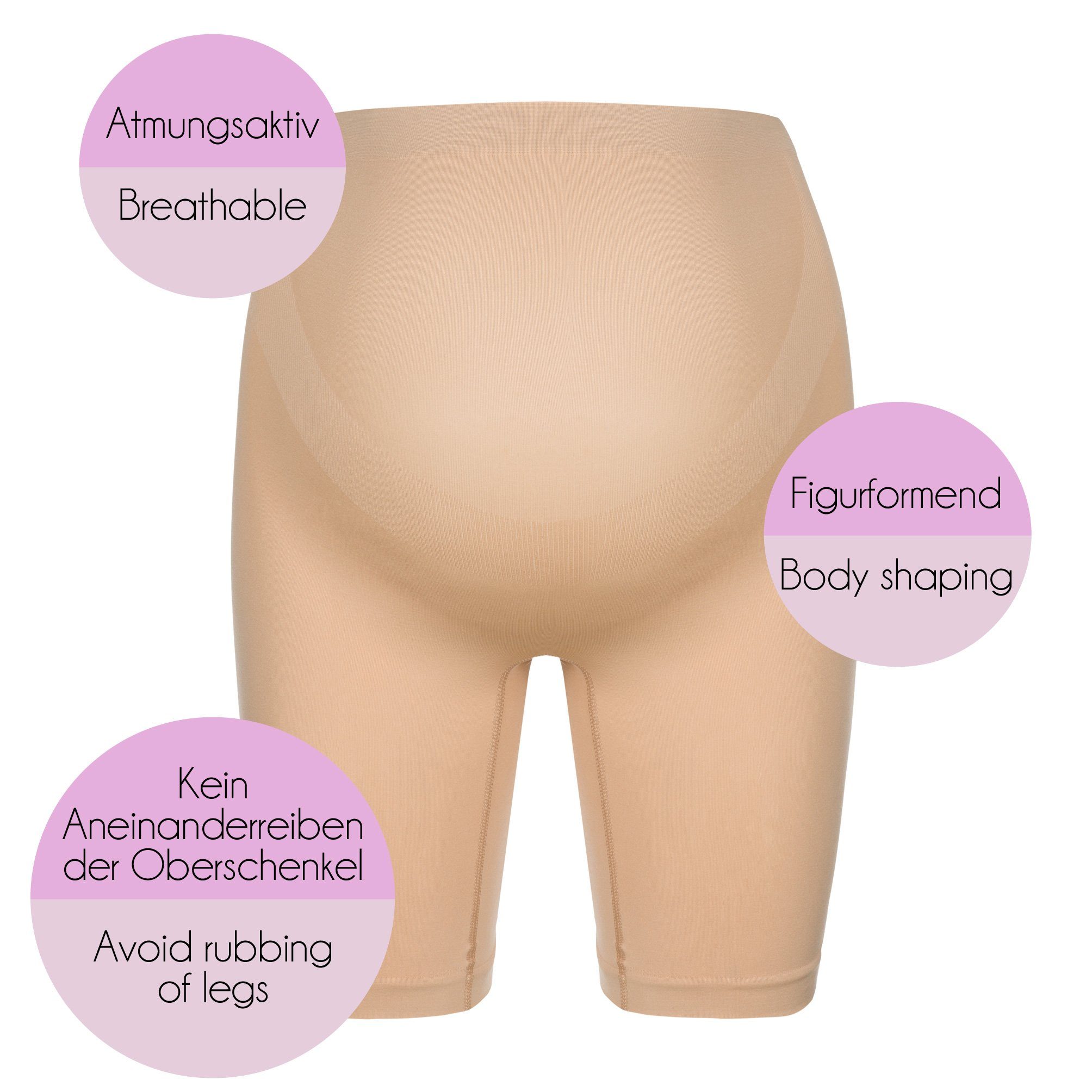 Herzmutter Umstandsslip Überbauchslip-Schwangerschaftsslip mit langem Bein - Nahtlos-Stützend (2-St)