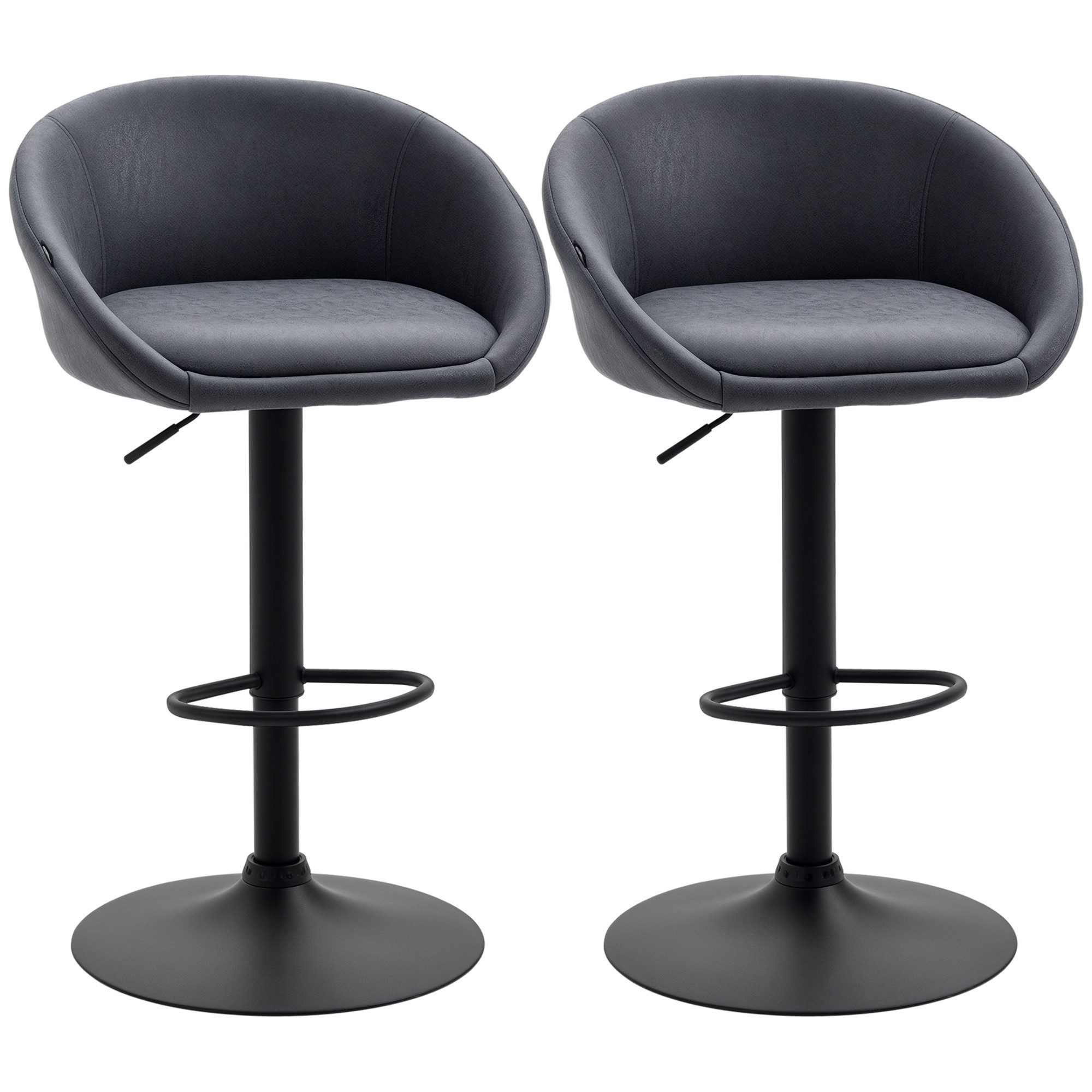 Barhocker 2er-Set Barhocker, höhenverstellbar, 360-Grad-Schwenk-Design, 57 cm