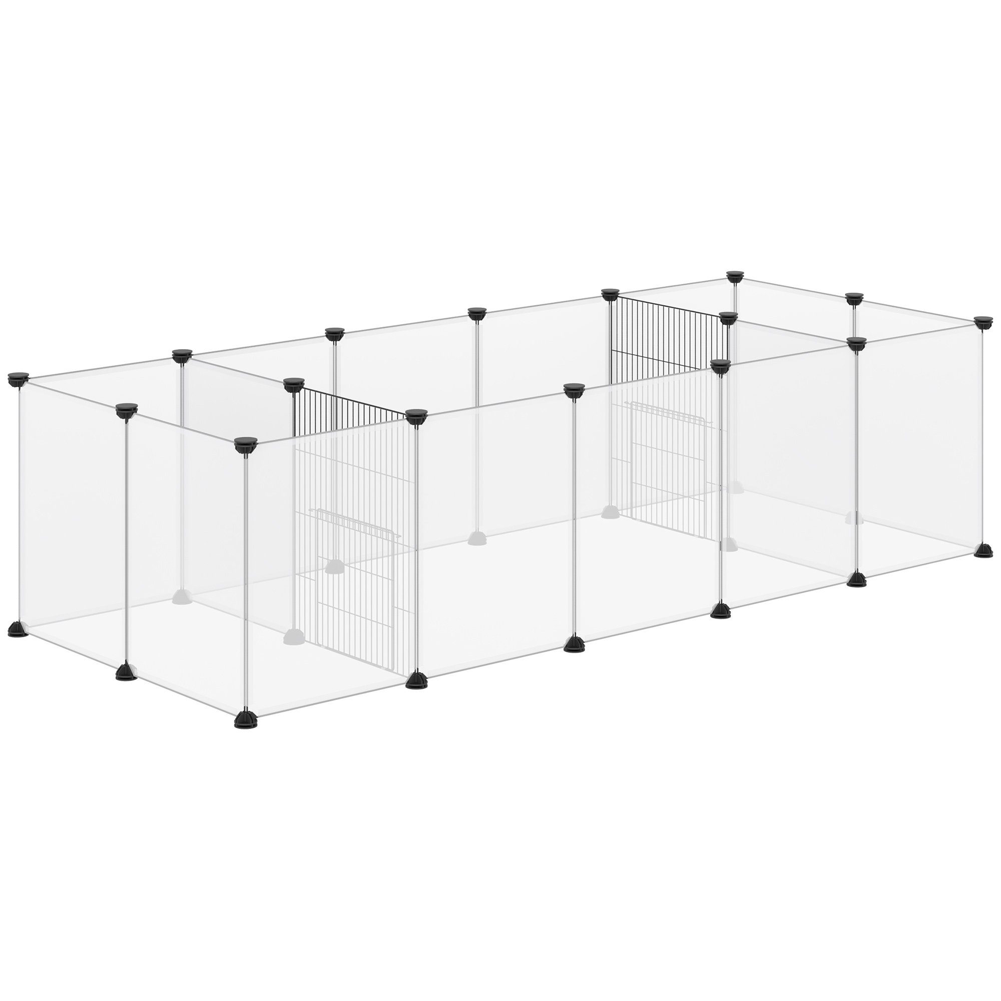 Kleintierkäfig Freigehege, DIY Kleintiergehege, Stahl, PP-Harzplatte, Weiß