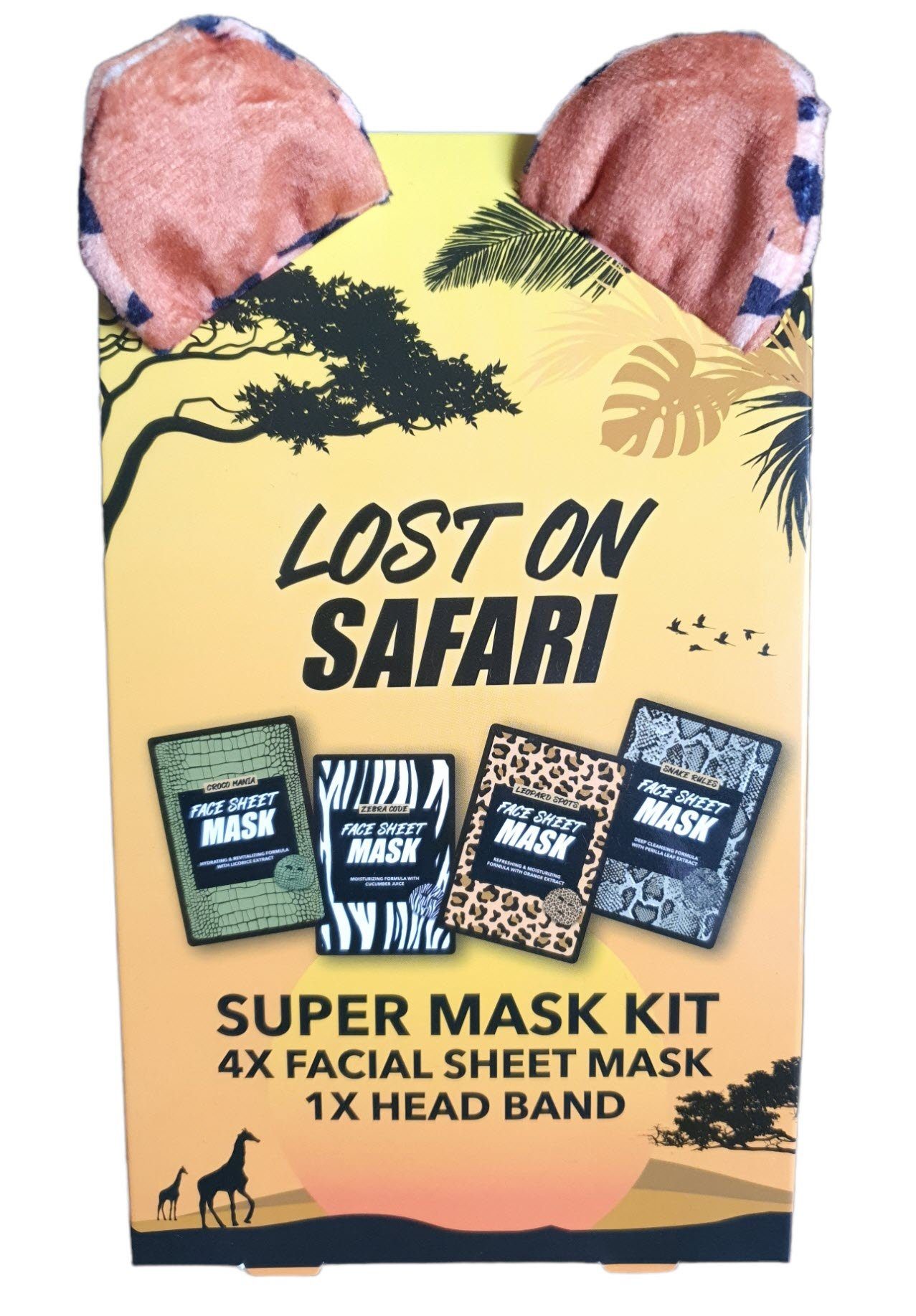 Gesichtsmasken Tiermasken 5-tlg. mit Kopfband, tierischem Stück 4 Gesichtsmasken-Set Multipack Spectrum