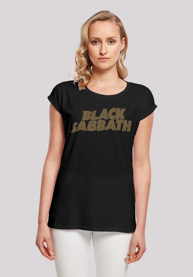 F4NT4STIC T-Shirt Black Sabbath Metal Band US Tour 1978 Black Zip Print,  Das Model ist 170 cm groß und trägt Größe M