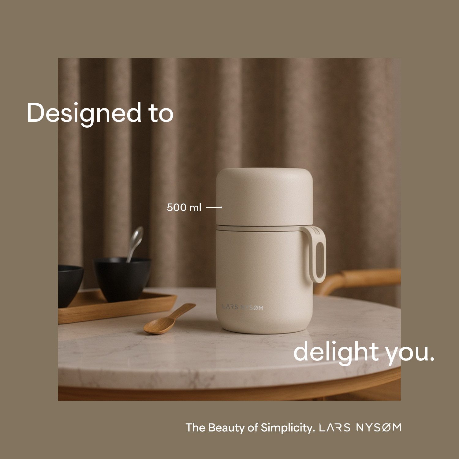 LARS NYSØM Brotkasten Næring, (1-tlg), Thermobehälter mit Trageband, hält bis zu 9h warm / 12h kühl