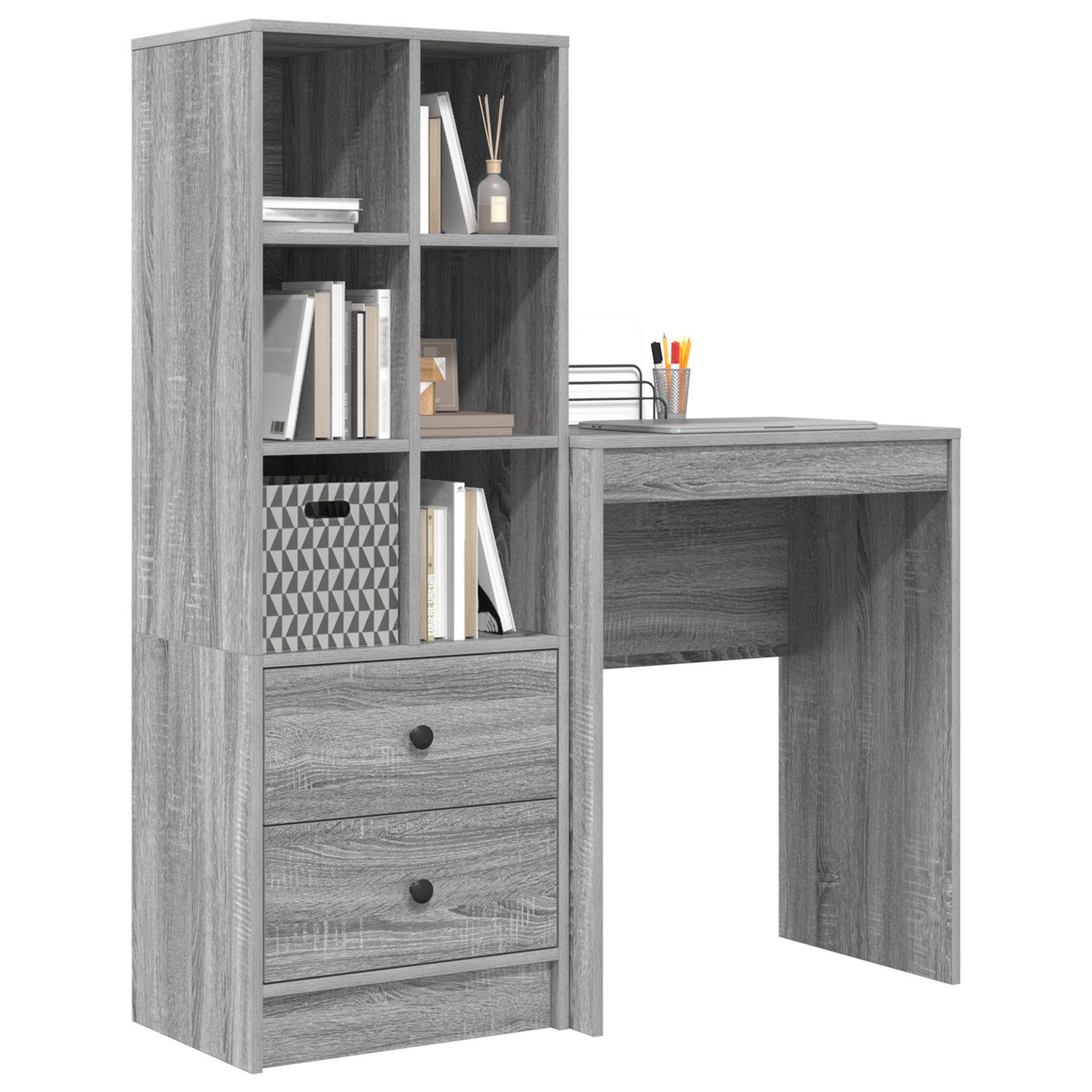 vidaXL Sideboard Schreibtisch mit Stauraum Grauer günstig online kaufen