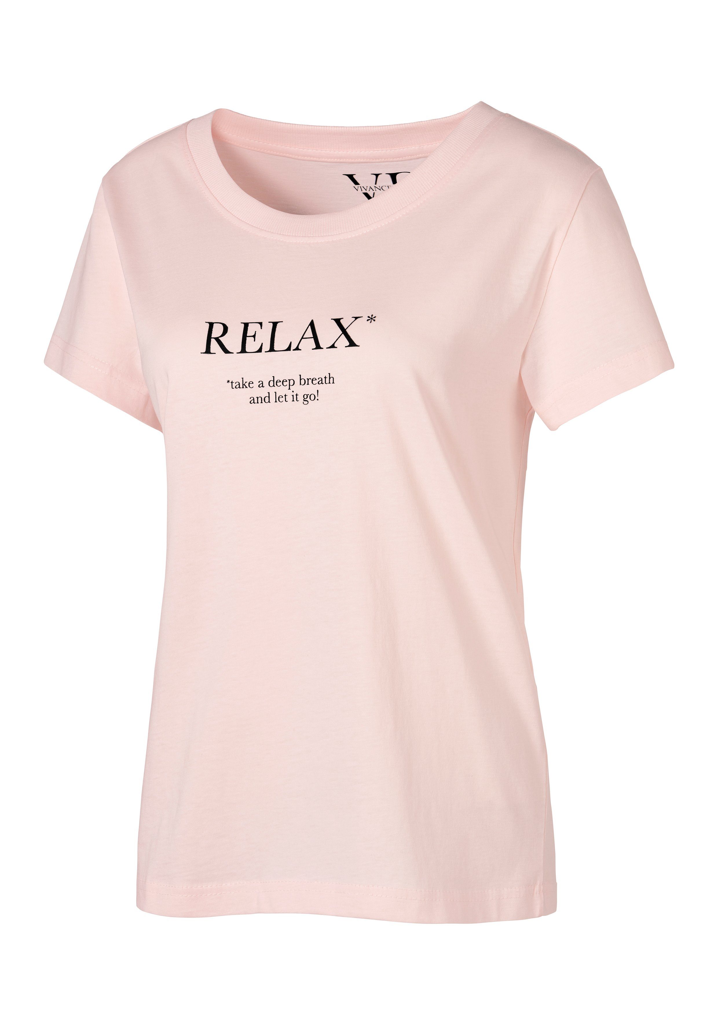 Vivance Dreams by Lascana Pyjamaoberteil (1-tlg) mit Statementdruck – Bild 4 von 5