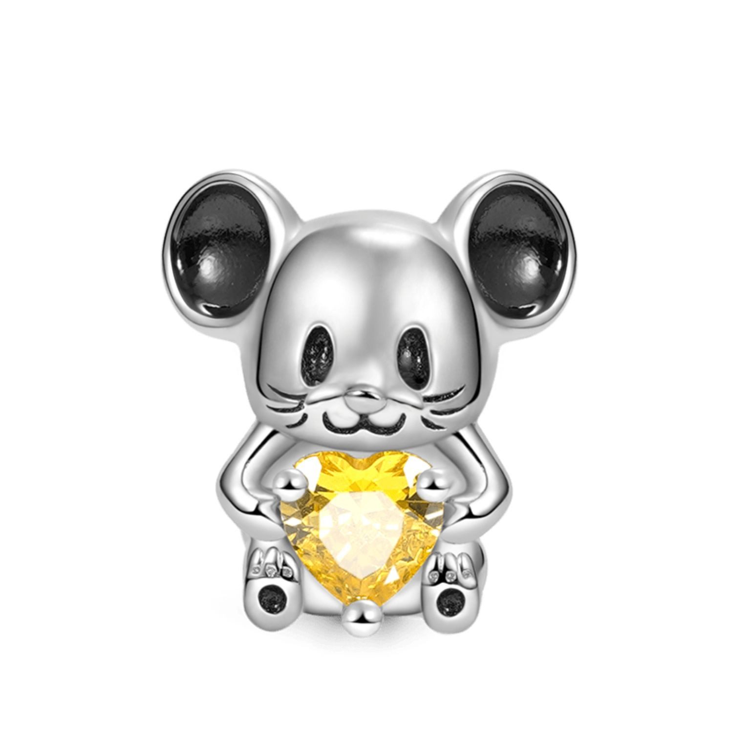Gnoce Bead Gnoce Charm Maus mit Herz FVC307 Silber