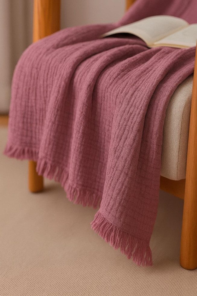 Plaid Musselin Plaids aus Biobaumwolle, Musselin Welt, Kuschelige sanft weiche Bio-Musselin