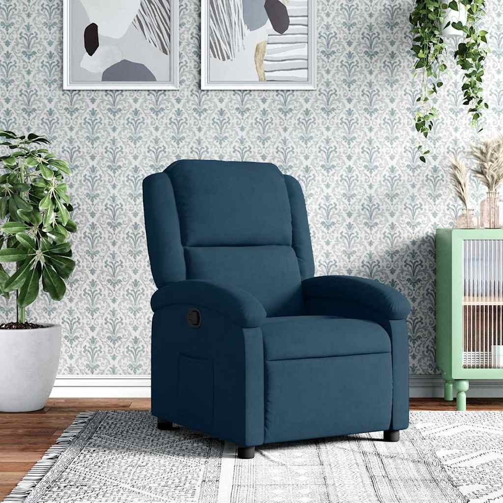 vidaXL Sessel Relaxsessel Blau Samt (1-St)