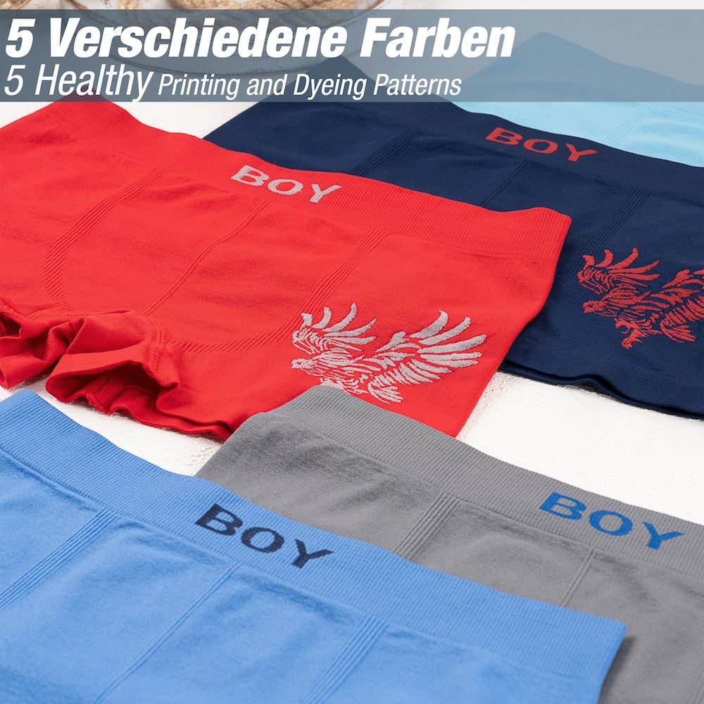 LOREZA Boxershorts 10er Set Jungen Boxershorts - Adler - Bunt (Spar-Packung, 10-St) – Bild 5 von 5
