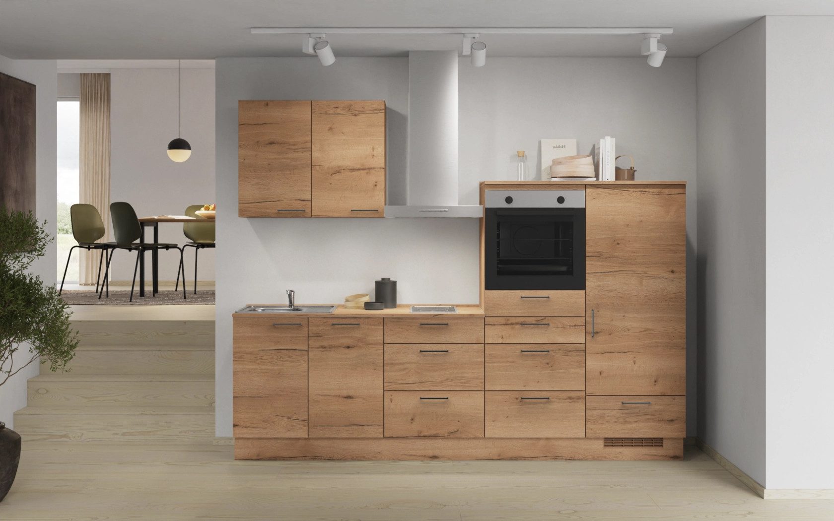 nobilia® Küchenzeile Siri, individuell anpassbar, gratis Küchenplanung mit Profis, (Breite 270 cm), vormontiert, wahlw. mit E-Geräten, inkl. Lieferung