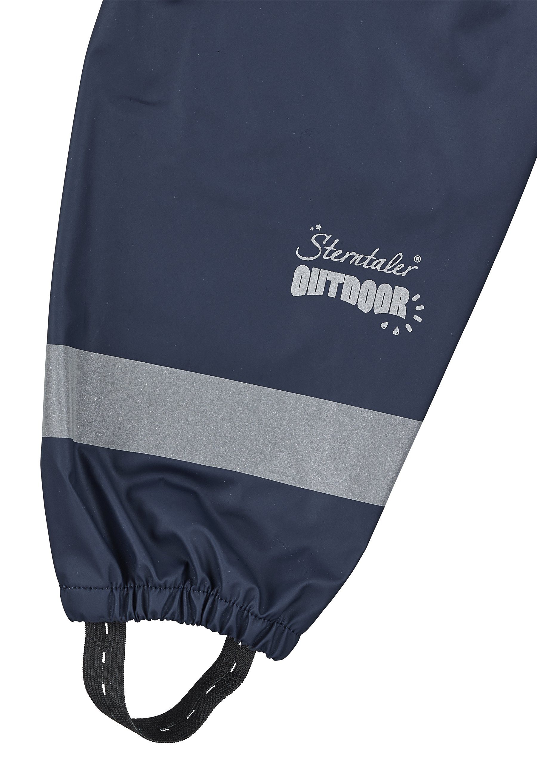 Sterntaler® Regenhose Regenhose ungefüttert uni (1-tlg., Regenträgerhose mit Druckknöpfen, Regenhose mit süßen Motiven) Kinder Hosenträger mit Reflektoren, Matschhosenträger verstellbar