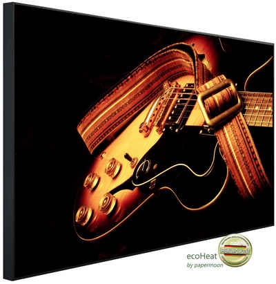 Papermoon Infrarotheizung Gitarre, Musikinstrument als Bildheizung, im schwarzen Aluminiumrahmen, HZ(4738), TÜV-Rheinland/GS zertifiziert, angenehme Strahlungswärme