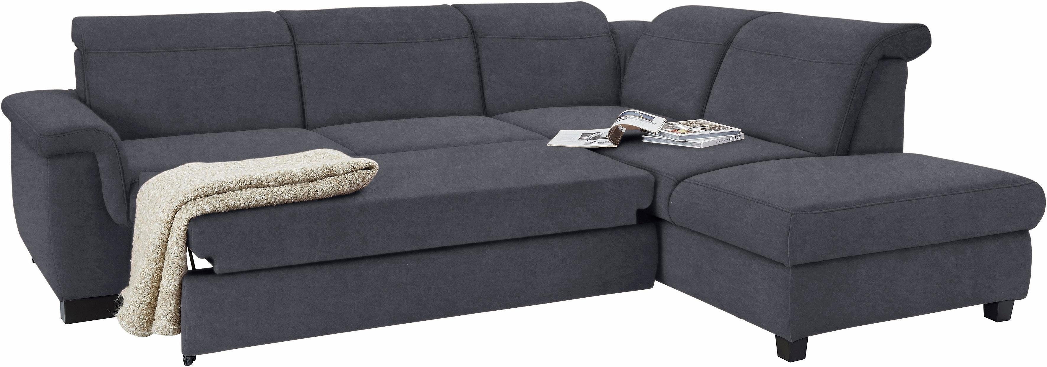 DOMO collection Ecksofa Sully komfortables Sofa, L-Form, wahlweise mit Bettfunktion und Kopf- bzw. Rückenverstellung