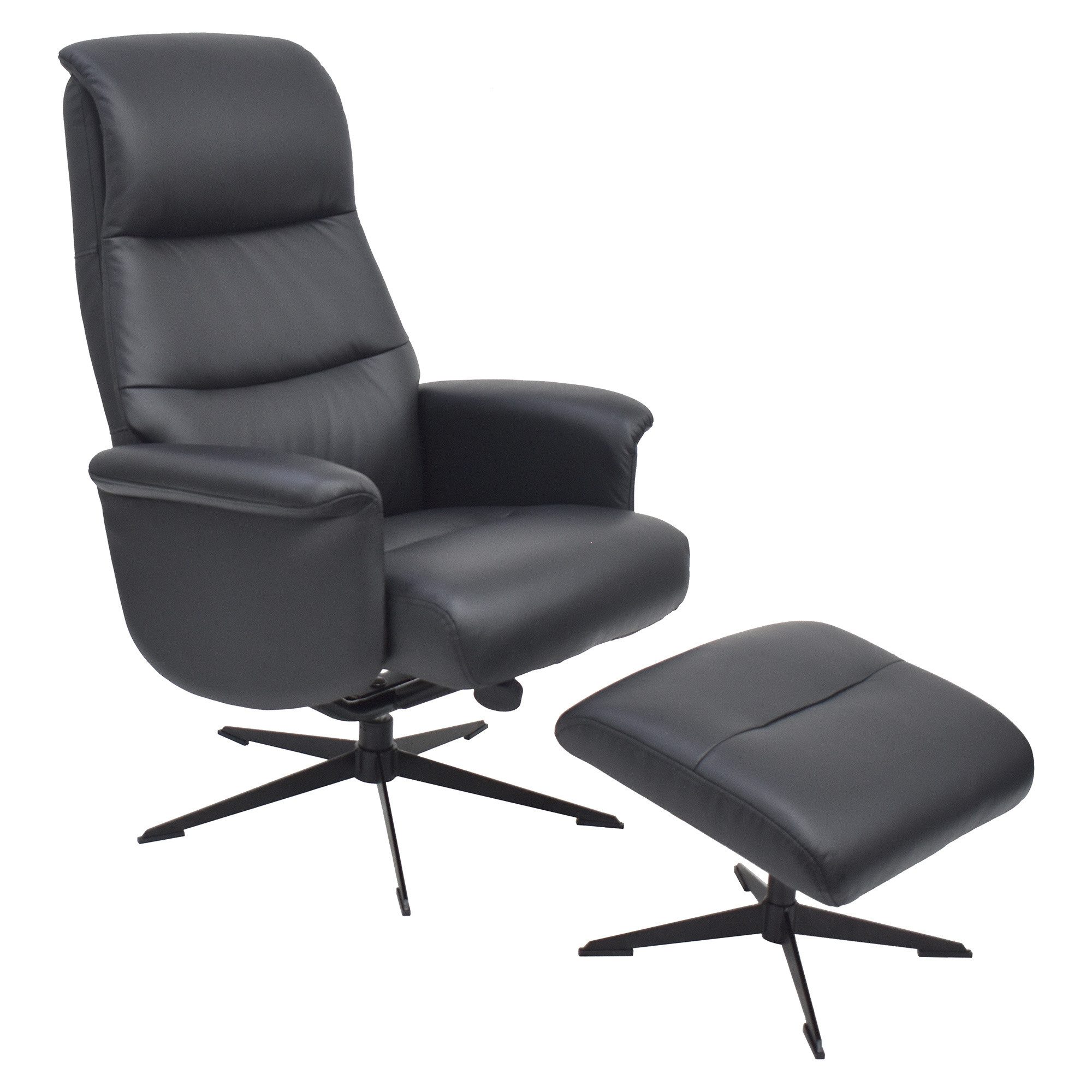 Raburg Drehsessel TV-Sessel mit Hocker & Relaxfunktion, 120 kg, Mennis (Relaxsessel mit Hocker), manuell verstellbar, 360° drehbar, verstellbares Kopfteil, Leder