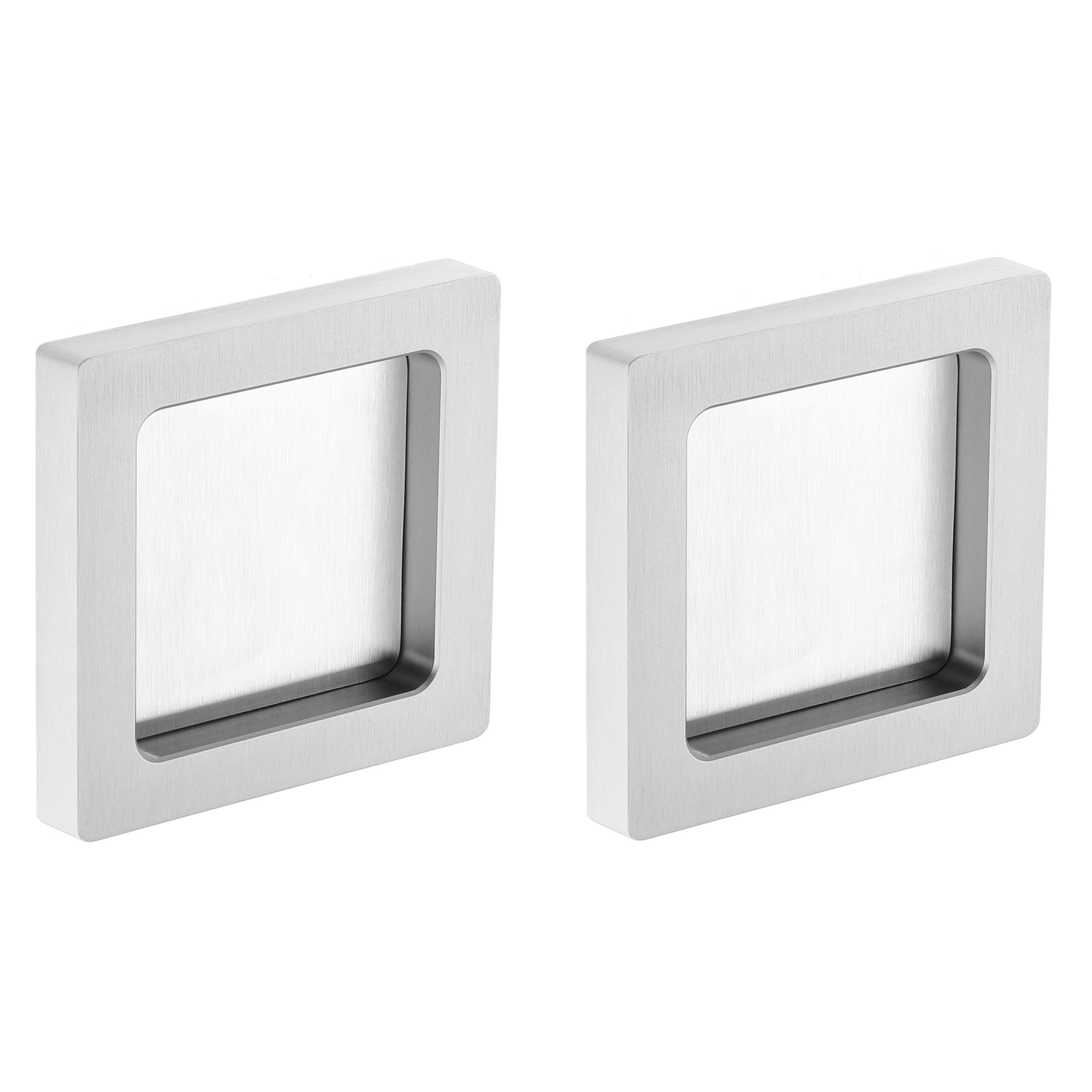 Türbeschläge24 Schiebetürmuschel zum Aufkleben, Edelstahloptik / Schwarz ma günstig online kaufen