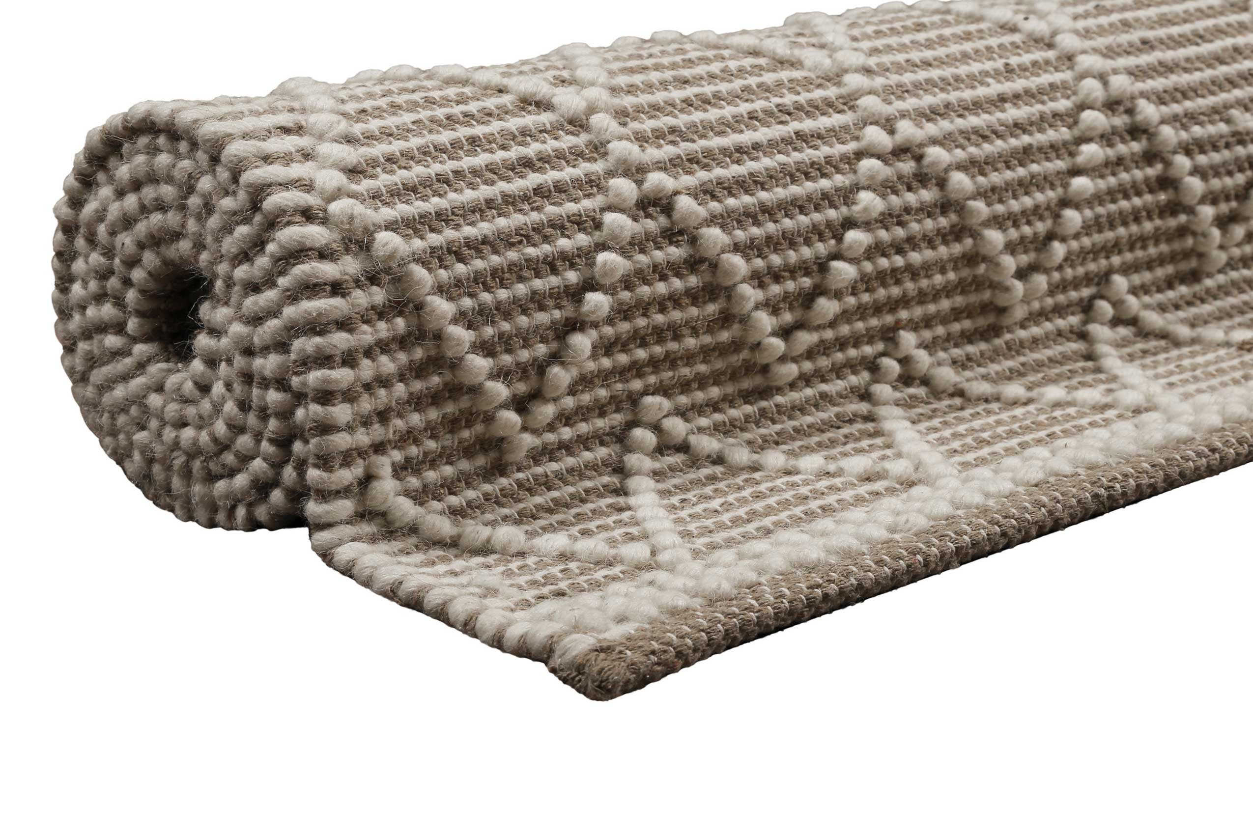 Esprit Teppich Ana, rechteckig, Höhe: 8 mm, Wollteppich, handgewebt, kurzflor, natürlich, geometrisch, schlicht