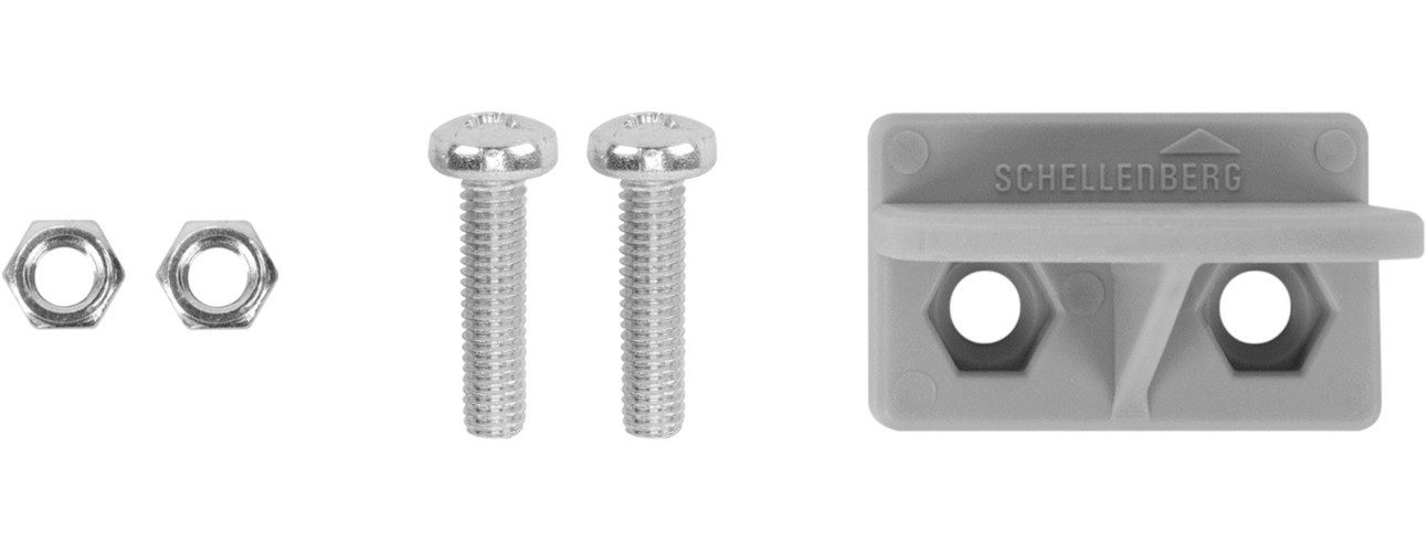 SCHELLENBERG Rollladen-Anschlagstopper Zubehör für Außenrollläden, 3,7 mm Länge, Set, 2-St., Rollladenstopper, 38 x 31 x 15 mm, grau