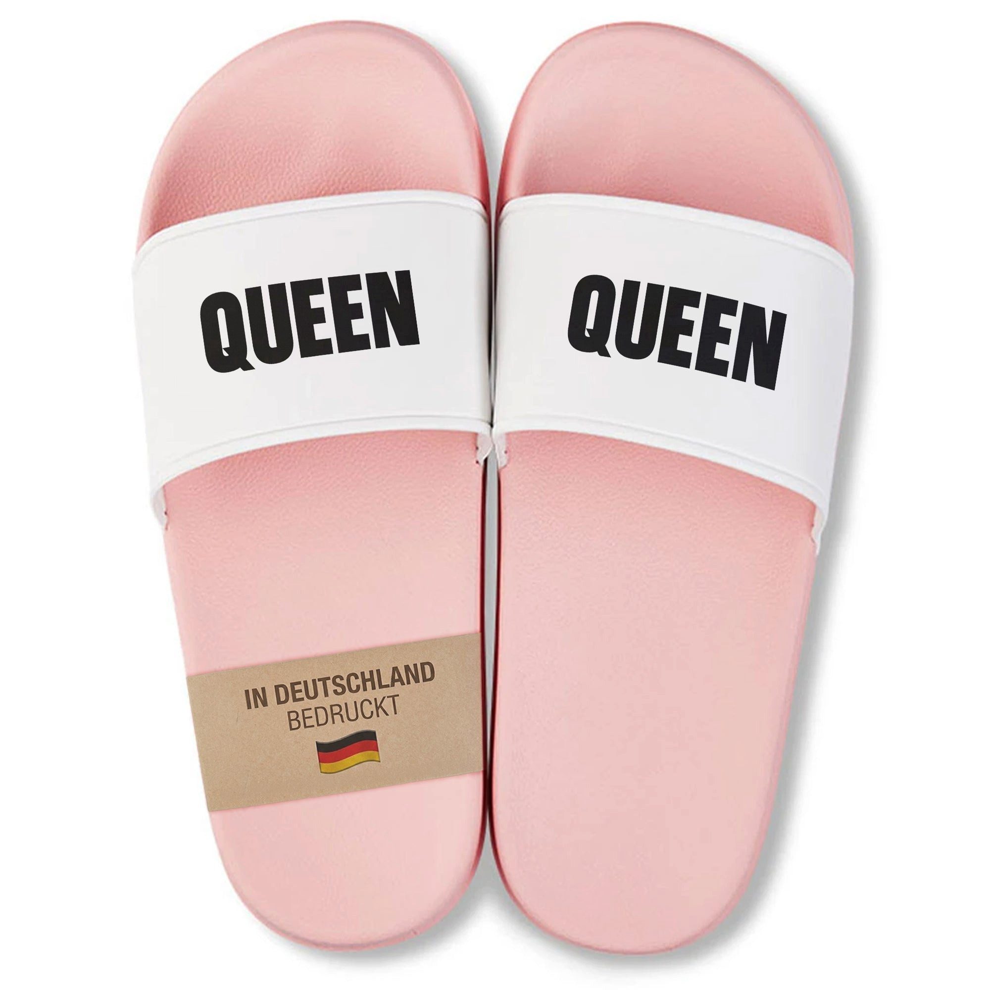 22Feels Geschenk Badelatschen Pink Queen Damen Frauen lustig Sommer Urlaub Badepantolette IN DEUTSCHLAND BEDRUCKT