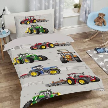 Kinderbettwäsche Traktor Grau, ESPiCO, Renforcé, 2 teilig, Trecker, Bulldog, Landmaschine