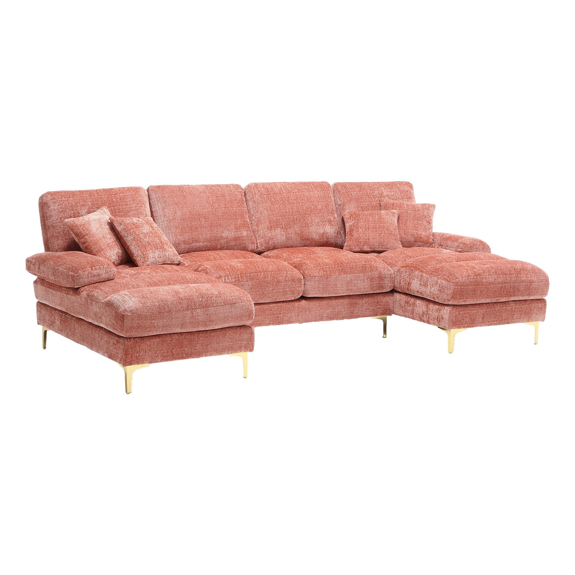 Odikalo Big-Sofa Chenille Sofa U-Form Lounge günstig online kaufen