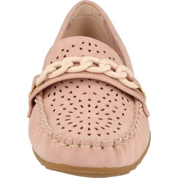 Jane Klain 242-786 Damen Sommer Freizeit Slipper mit Kette Mokassin gepolstert