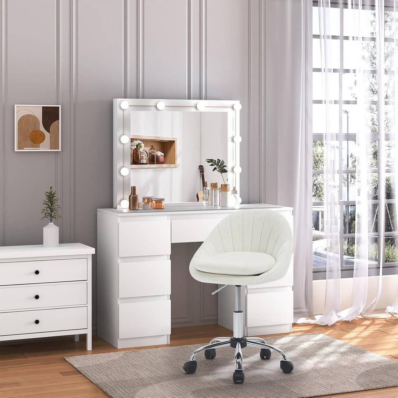 Woltu Bürostuhl (1 St), ergonomisch, Schminkstuhl, Schreibtischstuhl 150 kg günstig online kaufen